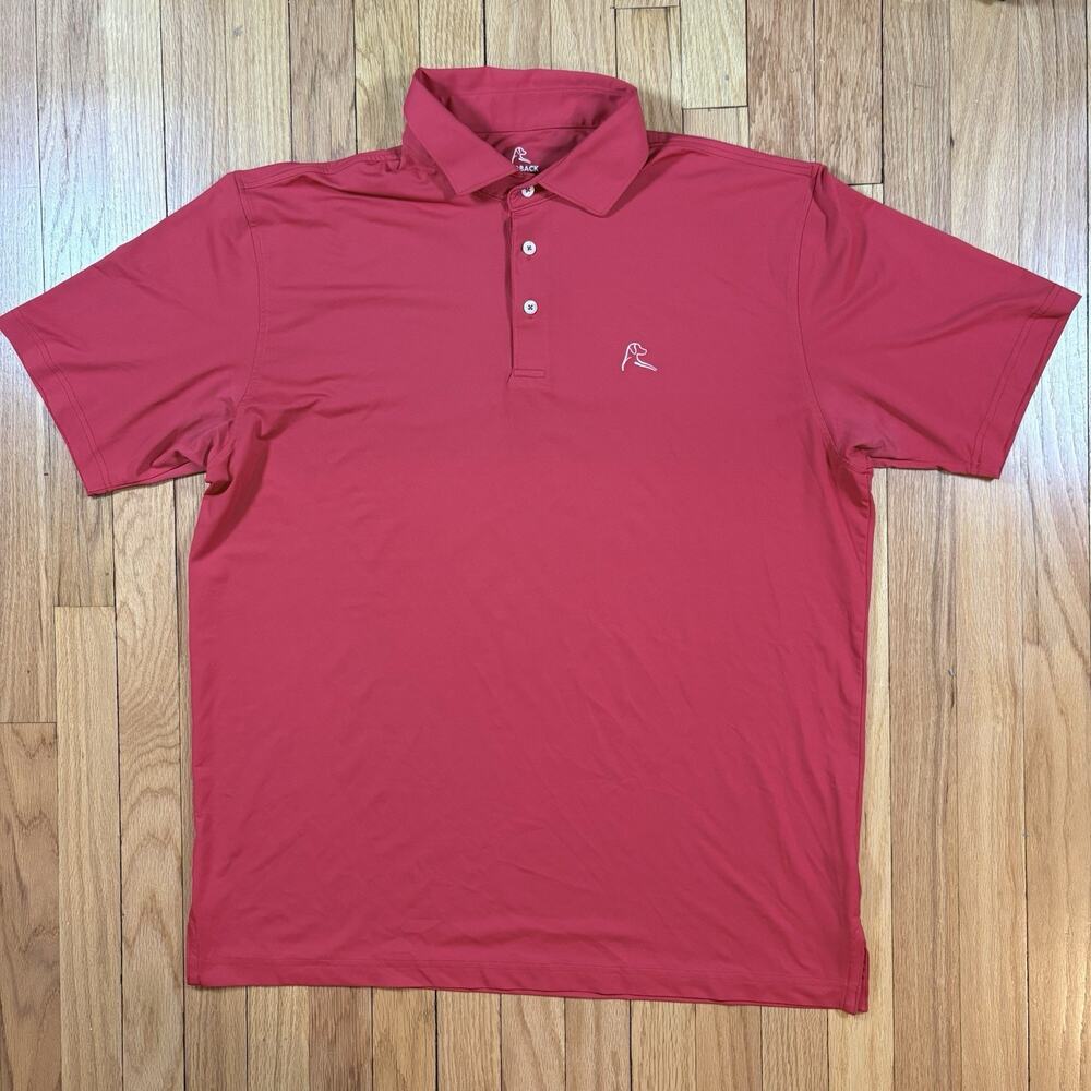 Rhoback Polo Shirt Mens XL Red Performance Golf Stretch Athletic Tech Casual